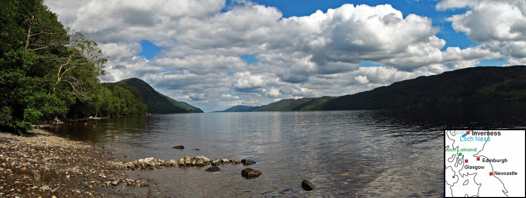Loch Ness is een lang maar smal meer. Het meer is erg diep. Ga er eens kijken als het mist of als het slecht weer is. Je kunt je dan voorstellen dat mensen een monster zien. Er zijn rondvaarten vanuit Clansman Harbour.