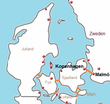 kaart vervoer denemarken