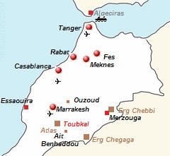 Kaart omgeving Marrakech