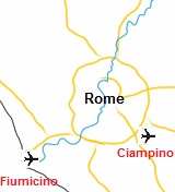 vliegvelden bij Rome